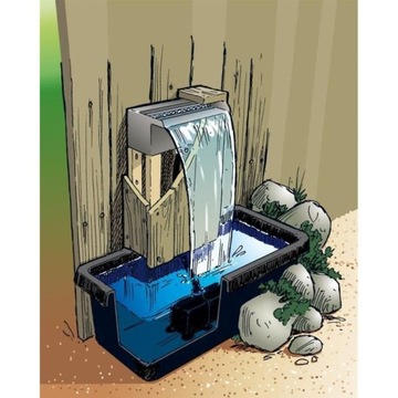 Садовый водопад Ubbink Niagara, 60 см, со светодиодом и насосом