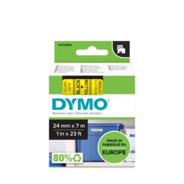 Настоящая лента DYMO D1 53718 24 мм желтая/черная