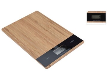 Кухонные весы Excellent Houseware, бамбук, 20х15 см, коричневый/черный