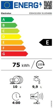 Посудомоечная машина из стали ELECTROLUX ESS43210SX 10 комплектов 45см