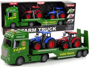Zestaw Farma Laweta Ciężarówka Traktor Dźwięk Światła 2 traktory