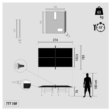 Стол для настольного тенниса ТТТ 100