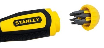 Отвертка с трещоткой и магазином бит.Отвертка + 10 бит Stanley.