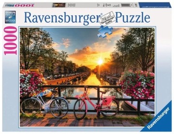 Puzzle Ravensburger Miasta Europy 1000 elementów Rowery w Amsterdamie 19606