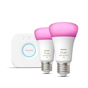 Philips Hue mostek + 2x E27 9W RGBW
