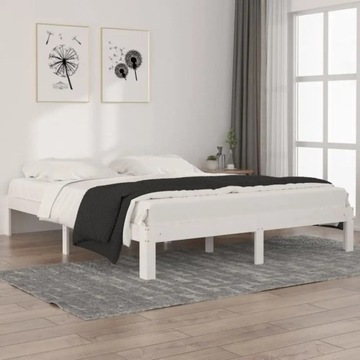 VidaXL Rama łóżka, biała, lite drewno sosnowe, 160