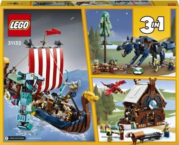 LEGO CREATOR КОРАБЛЬ ВИКИНГОВ И ЗМЕЯ МИДГАРДА 31132