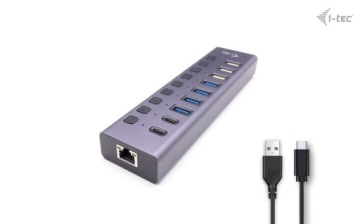 Хаб 9 USB 3.0/USB-C LAN RJ45 1 Гбит/с + источник питания