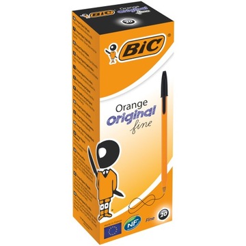 Ручки BIC Traditional Оранжевый Fine ЧЕРНЫЕ 20 шт.
