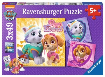 Puzzle Ravensburger Perfect Age Fit 147 elementów Puzzle Psi Patrol 3x49