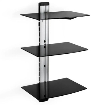 Półka ścienna z 3 poziomami na odtwarzacz DVD, 80x42x34cm