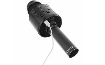 Mikrofon czarny karaoke z głośnikiem