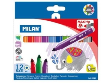Фломастери maxi 12 кольорів MILAN