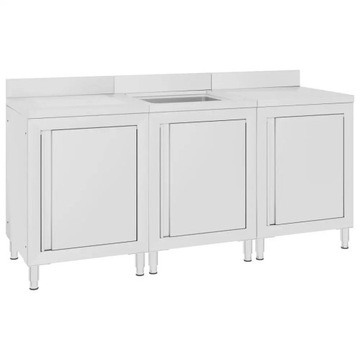 vidaXL Шкаф для кейтеринга с раковиной 180x60x96 см Нержавеющая сталь