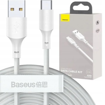 КАБЕЛЬ BASEUS USB-C TYPE-C ДЛЯ БЫСТРОЙ ЗАРЯДКИ USB ДЛЯ HUAWEI 40 Вт 5 А 1,5 М 2 шт.