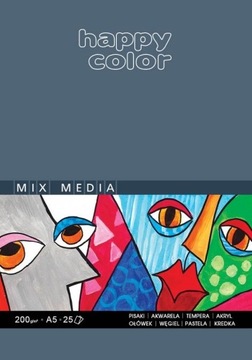 MIX MEDIA ART блок А5, 25 листов, 200г - Happy