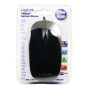 LOGILINK Płaska mysz optyczna USB, czarna ID0063