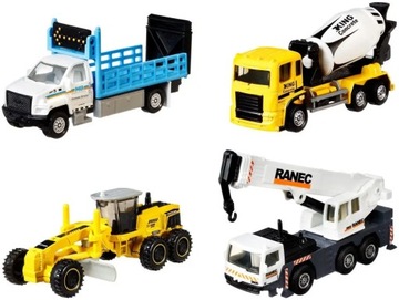 Zestaw Matchbox Pojazdy budowlane MBX Working Rigs 4 szt HCC07