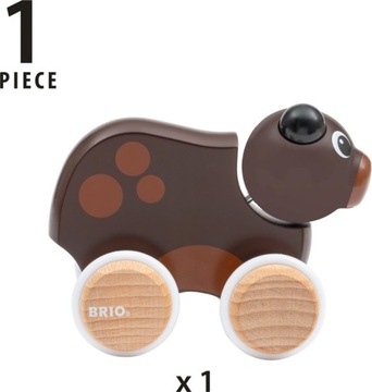 Деревянная игрушка-толкатель плюшевого мишки BRIO