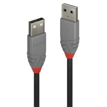 Kabel USB 2.0 typ A-A męski Lindy 36695 5m Anthra