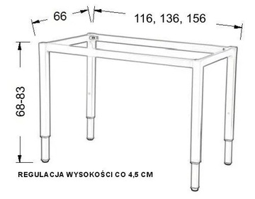 NY-A057/K regulowany - 156x66 cm, alu