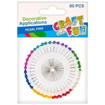 Шпильки 22 мм з Перлами Craft with Fun 404581 Чорні і Білі