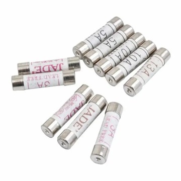BEZPIECZNIKI BS 1362 DO WTYCZEK 3AMP 5AMP 10AMP 13AMP 10 SZT. MIKS A-TC526