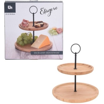 2-х ярусная бамбуковая подставка для деревянных тортов.