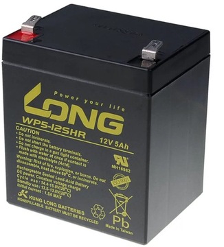AKUMULATOR LONG 12V/5Ah KWASOWO-OŁOWIOWY HIGH RATE F2, MOŻLIWOŚĆ ŁADOWANIA