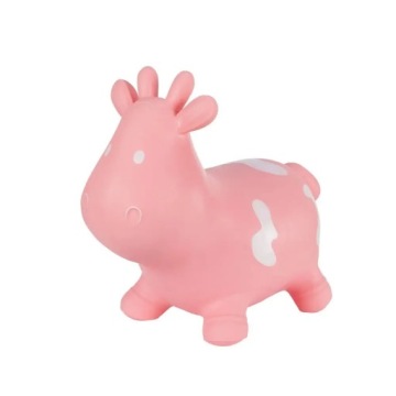 Стрибунець гумовий Hoppimals Стрибунець для дітей з насосом Корова рожева