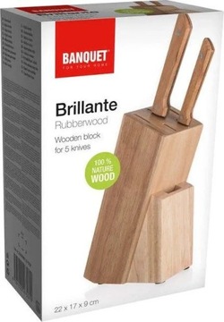 Деревянная подставка для 5 ножей Brillante 22х17х9 см.