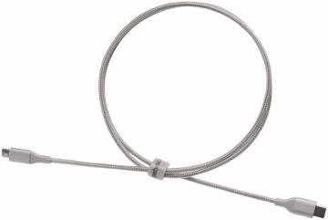 Кабель-переходник USB C — Micro-B 2.0 0,9 м, серебряная оплетка AMAZON