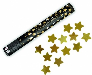 ТРУБКА ДЛЯ КОНФЕТТИ, ЗОЛОТЫЕ ЗВЕЗДЫ, 40 см
