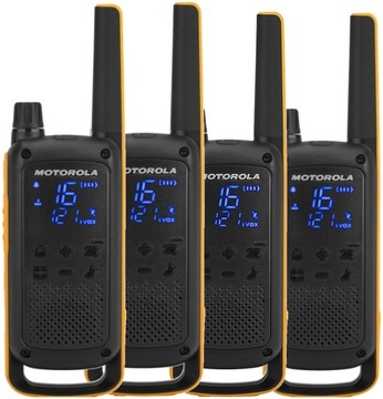 РАДИОТЕЛЕФОН MOTOROLA T82 EXTREME, 4 шт., КОРОТКОВОЛНОВЫЙ ТРЕК QUAD PMR 446, РАСПРОСТРАНЕНИЕ ДО 10 КМ