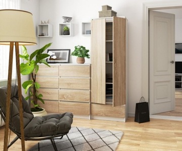 REGAŁ BIUROWY MEBLE SZAFKA SZUFLADA 60cm SONOMA