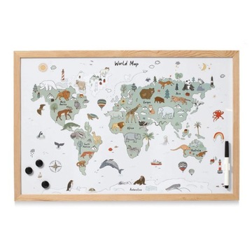 Zeller Магнитная доска для письма карта мира 60 x 40 см