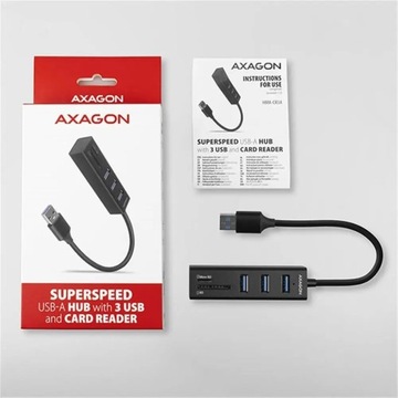 Многопортовый концентратор с 3 разъемами USB-A для чтения карт SD/microSD