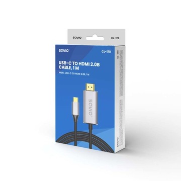Кабель USB Type-C — HDMI SAVIO CL-170 4K 60Гц 1 м