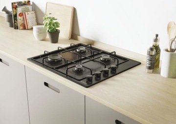 Газовая варочная панель черного цвета CANDY CHW6LBB, нержавеющая сталь