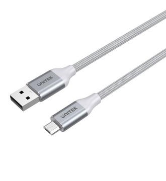Unitek Y-C4026ASL micro USB-кабель премиум-класса 100 см, нейлон, серебристый