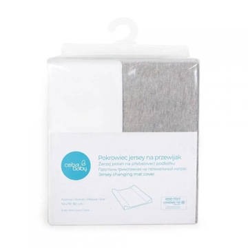 CEBA 2x Чехол на пеленальный столик 50x70-80 СЕРЫЙ БЕЛЫЙ