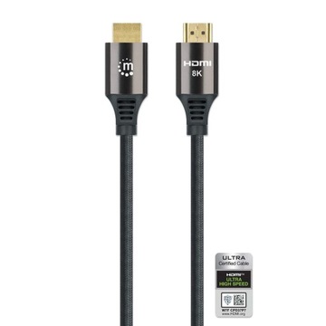 Сверхскоростной кабель Manhattan HDMI 2.1 с Ethernet, 1 м, 8K*60 Гц, в оплетке
