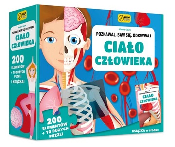 CIAŁO CZŁOWIEKA POZNAWAJ, BAW SIĘ, ODKRYWAJ KSIĄŻKA I PUZZLE 200 el