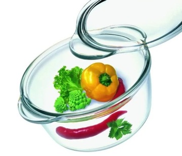 SIMAX КРУГЛЫЙ СТЕКЛЯННЫЙ КАСТРОУСТОЙЧИВЫЙ СОсуд С КРЫШКОЙ 1,8 Л (1,5+0,3)