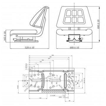 Сиденье со спинкой для трактора