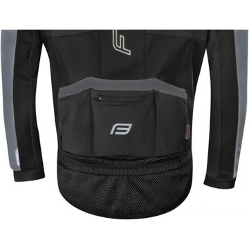 Зимняя велосипедная куртка FORCE X100, черно-серая, размер XL — дышащая