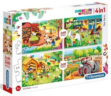 Пазл CLEMENTONI 2x20 + 2x60 Ферма 21304