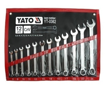 Zestaw kluczy płasko-oczkowych YATO YT-0362 12 el.