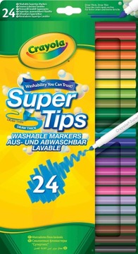 Crayola Grube Cienkie zmywalne flamastry mazaki 24 Kolory
