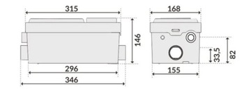 Łazienkowa przepompownia ścieków SANIBO MINI IBO 100l/min